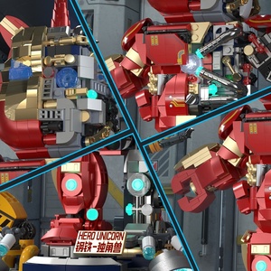 Zhegao GZ8008 blocchi di mattoni da costruzione per bambini Super Hero Unicornes Iron Robot Man Model Toys Block - Product Image 5