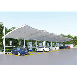 Meilleur Prix Tente de Stationnement pour Voiture en Promotion Structure Moderne en Membrane Tendue PVC PVDF Abri Voiture Cantilever - Product Image 2
