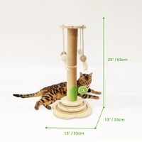 Sisal-Kratzbaum mit Ballbahn und Aussichtspunkt, 4-in-1 Interaktiver Katzenständer mit Pompon-Spielzeug für Wohnungskatzen