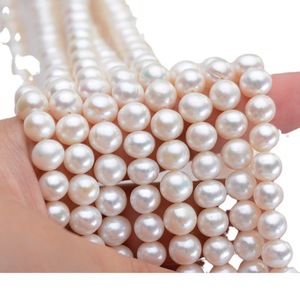 Wholesale 7-8mm White Freshwater Pearl Semi-Finished Necklace Strong <b>Light</b> <b>Circle</b> Leisure Micro Leisure - Product Image 5