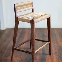 Tabouret de bar moderne en corde tressée de style européen Runwood pour salle à manger, cuisine, usage commercial, chaise d'îlot domestique