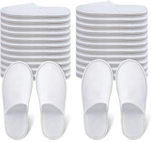 Chaussons en feutre polaire, chaussons d'invité, portables, lavables, jetables, antidérapants, pour la famille, les spas, les hôtels, les voyages - Product Image 1