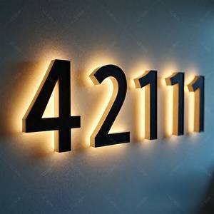 Número de Casa de metal moderno, señal de números de habitación de hotel, número de casa personalizado, placa de número de dirección, decoración de pared del hogar, - Product Image 5