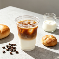 Gobelets à boissons froides en PLA de qualité supérieure, emballage jetable personnalisé avec logo pour bubble tea, jus et café glacé