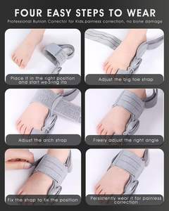 مصحح تشوه إصبع القدم الكبير، فاصل أصابع القدم قابل للتعديل، مضاد للانزلاق، مصنوع من النايلون، مناسب لجميع الأعمار، للقدم اليسرى/اليمنى، لتخفيف آلام التهاب المفاصل - Product Image 5