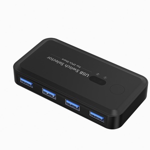 USB 3.0 Dual <strong>Input</strong> Quad Output Printer Sharing <strong>Device</strong> Plug Play Switch for Two <strong>Computers</strong> with Simultaneous Keyboard Mouse Access - Product Image 1