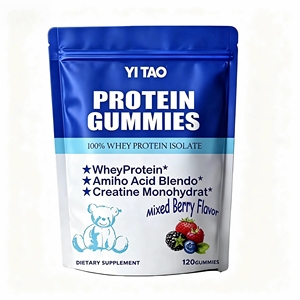Gommes à mâcher à base d'isolat de protéines de lactosérum à 100 %, avec un mélange d'acides aminés et de créatine monohydrate, favorisent la croissance musculaire, 120 gommes. - Product Image 1