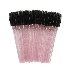 Einweg Glitter Klarer Griff Mascara Wands Shiny Wimpern pinsel Augenbrauen applikator Makeup Brush