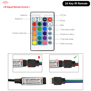 <span class=keywords><strong>Mini</strong></span> controlador remoto LED RGB, controlador inalámbrico RF de 17 teclas con CC hembra de 4 pines para iluminación de cinta de tira Led RGB 5050 12A - Product Image 4