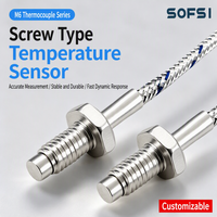 Sonde de température M6 à vis métrique K/E/PT100, capteur de température en acier inoxydable à insertion filetée, fil de détection de température métallique