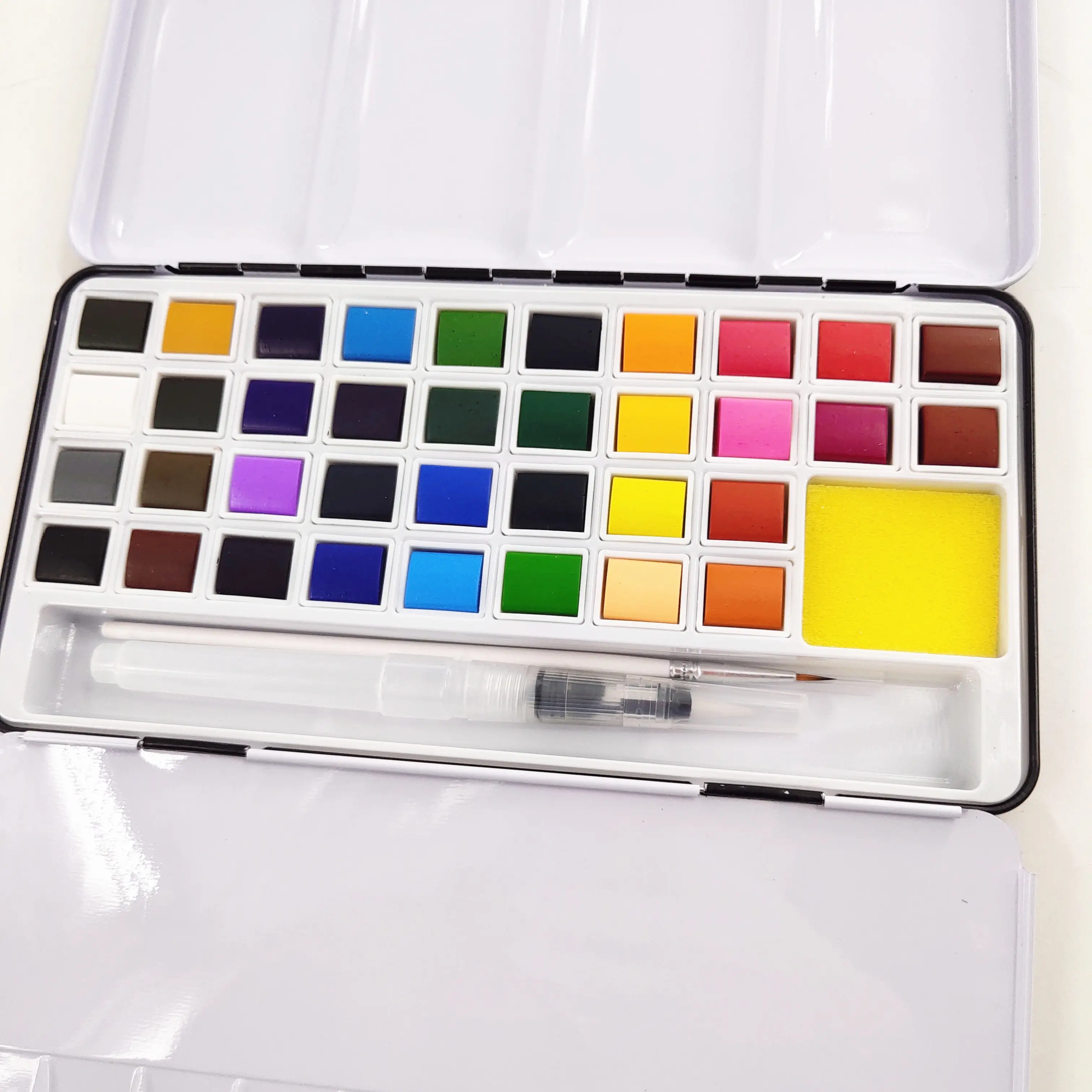 Set Of Solid Watercolor Paint Sets With Metal Box