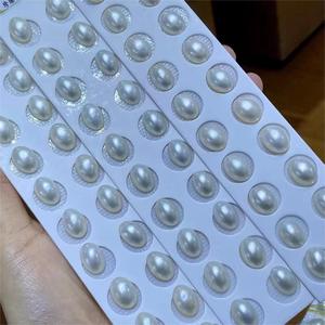 Gioielli raffinati <span class=keywords><strong>acqua</strong></span> di mare 10*14mm ovale bianco Mabe perle sciolte per il commercio all'ingrosso - Product Image 6