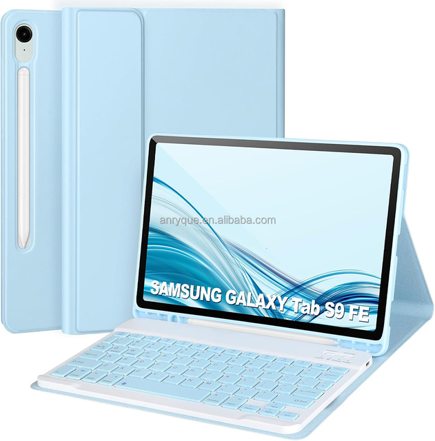 New Auto Sleep/Wake Detachable Magnetic Wireless Full Size ABS+PU Leather USB-C Keyboard Case S Pen Holder Stand for