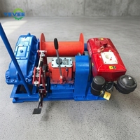 Treuil forestier diesel portable de 3 tonnes, treuil de traction pour bois, alimenté par un moteur diesel