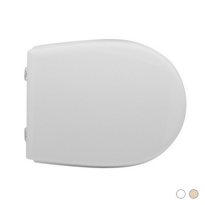 Incea Vaso Nube - Tapa de inodoro blanca de liberación rápida, diseño moderno alargado, hecha de madera plástica UF para uso en el baño del hogar - Product Image 1