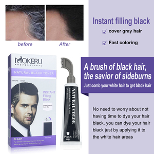 Mokeru Shampooing Tonifiant Bio Naturel pour <span class=keywords><strong>Cheveux</strong></span> Noirs – Couvre à 100% les <span class=keywords><strong>Cheveux</strong></span> Gris et Blancs – Teinture Noire Instantanée avec Brosse – Sans Dommage - Product Image 5