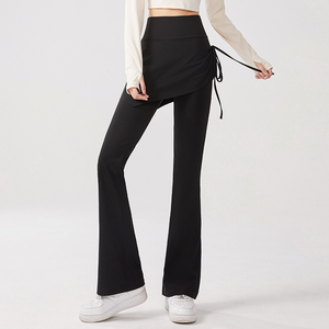 <span class=keywords><strong>Pantalones</strong></span> Deportivos de Yoga para Niñas, Cintura Alta, Elásticos, Casuales, Holgados, Cómodos, con Falda - Product Image 3