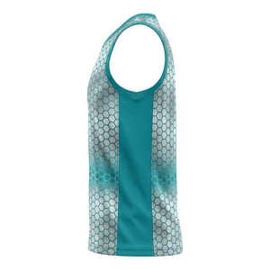 Maillots de basketball personnalisés à impression lumineuse intégrale par transfert thermique, 100 % polyester mesh, grandes tailles, sans manches, sans col - Product Image 3