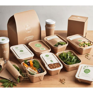 Boîte d'emballage alimentaire légère jetable écologique pour plats à emporter salade personnalisée fruits sushi repas léger Bentos déjeuner-récipient alimentaire - Product Image 1
