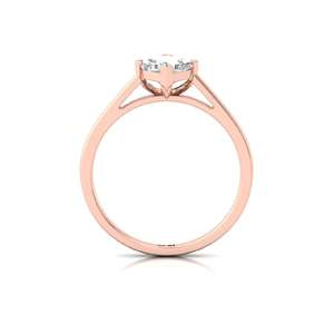 Bague de fiançailles, de mariage et d'anniversaire en or massif avec diamant de laboratoire taille princesse, couleur fantaisie intemporelle et luxueuse pour femme - Product Image 2