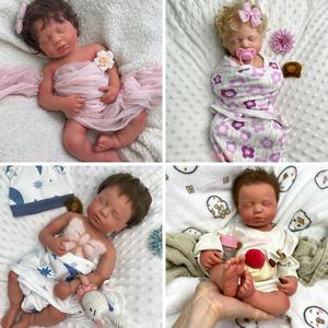 20 "silikon yeniden doğmuş bebekler kızlar için/erkek LouLou yumuşak tam vücut silikon yıkanabilir 3D ven gerçekçi köklü saç bebek Xmas hediye - Product Image 3