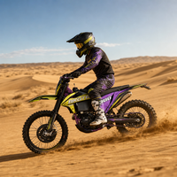 Moto tout-terrain professionnelle KR8 PR300, 330 mm de garde au sol, moto de course jaune et violette