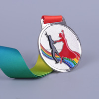 Medallas de Baile para Eventos Deportivos al por Mayor, Medallas de Baile de Salón de Metal Dorado/Níquel/Latón Antiguo, Grabadas con Láser, Duraderas