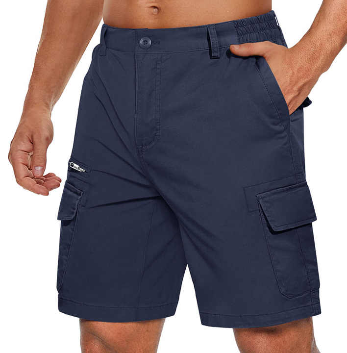 Pacco Da 2 Pantaloncini Sportivi Uomo Taglie Forti - Shorts Allenamento Con Tasche Zip E Riflettenti - Foto 2