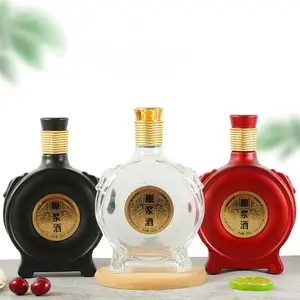 Garrafa de vinho de vidro de um quilograma selada garrafa Baijiu 500ml conjunto completo de embalagem de garrafa vazia Baijiu