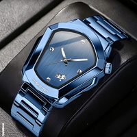 Montre à quartz pour homme BINBOND B760, design futuriste, bracelet en acier élégant, étanche à l'eau, montre de style masculin, cadeau