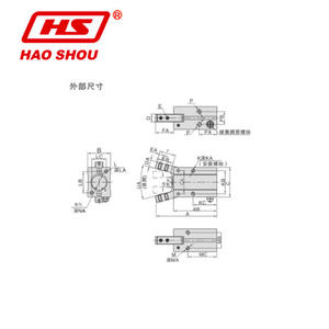 Cylindre pneumatique à doigt de type Y authentique Haoshou, fabriqué à Taïwan, série HEY, pour fluides pneumatiques - Product Image 2