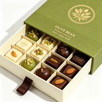 Boîte cadeau en chocolat personnalisée avec ruban, boîte rigide de qualité alimentaire pour bonbons, pâtisserie, vente en gros