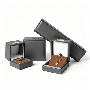 Custom Logo PU Leather Jewelry Packaging <b>Box</b> Ring Necklace Earring Bangle <b>Gift</b> <b>Box</b> <b>for</b> Jewelry Store - Product Image 2