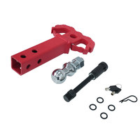 Support de remorquage multifonction professionnel avec logo OEM, en acier forgé, double crochet de récupération, kit d'attelage noir et rouge, 50 lb