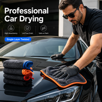 Serviette de séchage en microfibre professionnelle pour detailing automobile, marque privée, 500GSM 600GSM, absorbante, à boucles torsadées, pour lavage de voiture