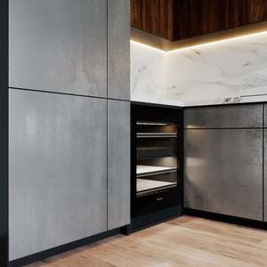 Cuisine modulaire scandinave moderne, armoires personnalisées, finition mélamine, contreplaqué, aggloméré, pour appartement - Product Image 6