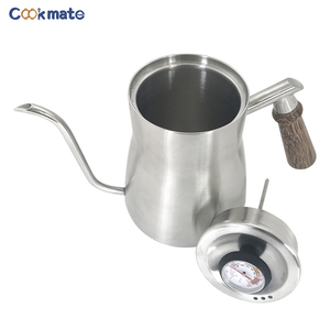 Tetera de café con cuello de cisne de acero inoxidable 304 de alta calidad, tetera de cocina con mango de madera de 850ml con escala de termómetro - Product Image 2