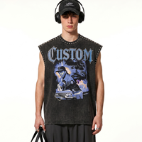 Débardeur Homme Lourd 100% Coton avec Rivets Strass, Design Personnalisé de Haute Qualité, Coupe Oversize Décontractée pour Hommes