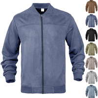 Blouson zippé décontracté pour homme, style punk sportif, en daim velours uni, col montant, printemps, transfrontalier Europe-Amérique