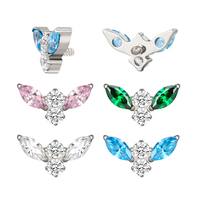 Perhiasan tindik mode ASTM F136 Titanium internal berulir atas anting Helix cincin hidung Labret perhiasan bagus grosir