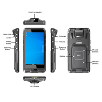 Colector de datos de computadora móvil portátil con sistema Windows de 6 pulgadas Tablet PC con escaneo de código de barras 2D PDA resistente con gatillo
