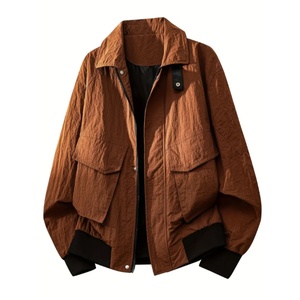 Nueva Chaqueta Multifuncional para Hombre, Diseño de Cuello Alto, Tejido Texturizado, Opción Ideal para Tendencias Casuales y al Aire Libre - Product Image 1