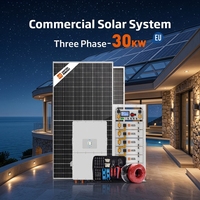 Système de stockage d'énergie solaire triphasé 30 kW 60 kWh hybride PV ESS avec panneaux bifaciaux 550 W pour applications hors réseau et sur réseau