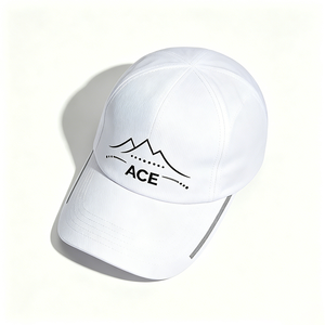 Gorra Deportiva Blanca de 5 Paneles con Estampado Gráfico ACE Mountain, Ligera, de Poliéster, Unisex, Casual, para Exteriores, con Visera Curva - Product Image 2