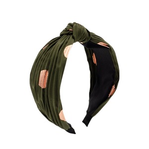 Serre-tête noué style japonais et coréen, large, en tissu plissé, accessoire capillaire décontracté pour femme - Product Image 5