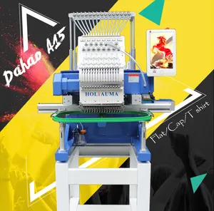 HO1501N chine top unique tête broderie machine 15 aiguilles 450*650mm pas cher prix de la machine à broder pour t-shirt chapeau plat 3d logo