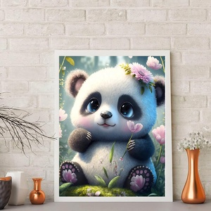 Kit de Peinture Diamant Paysage Animalier Série Jardin Panda Bébé Ambiance Premium DIY Peinture Acrylique Faite à la Main Art Déco Coffret Cadeau - Product Image 2