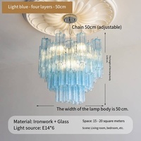 Lustre LED en fer et verre de style moderne français de luxe, hauteur réglable, pour villa, salon, hôtel, lampe suspendue