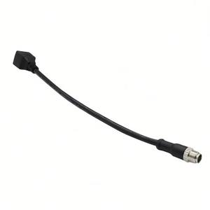 M12 Wire Waterproof Connector Injection Molded M12 X Coded 8pin Straight Male Plug Turn RJ45 Female CAT 6A Ethernet <b>Cable</b> - Product Image 1