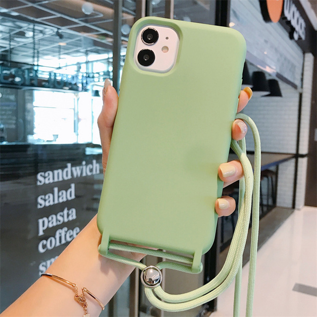 Fashion Crossbody Necklace Strap Phone Case Liquid Silicone Protective Cover for Xiaomi Poco C75/F6 Pro/M6/X6